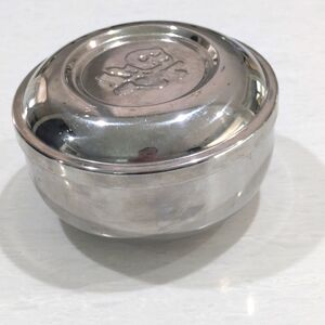 Silver tone metal bowl lid